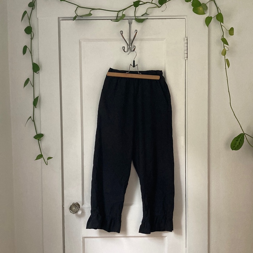 bronze age party pants black cotton size small